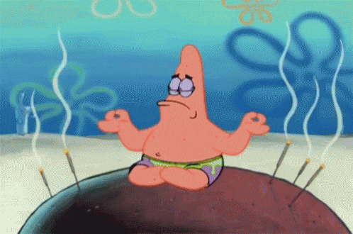 gif d'un personnage de Bob l'éponge qui médite pour illustrer que grâce à un audit à blanc CSRD on est forcément plus serein !